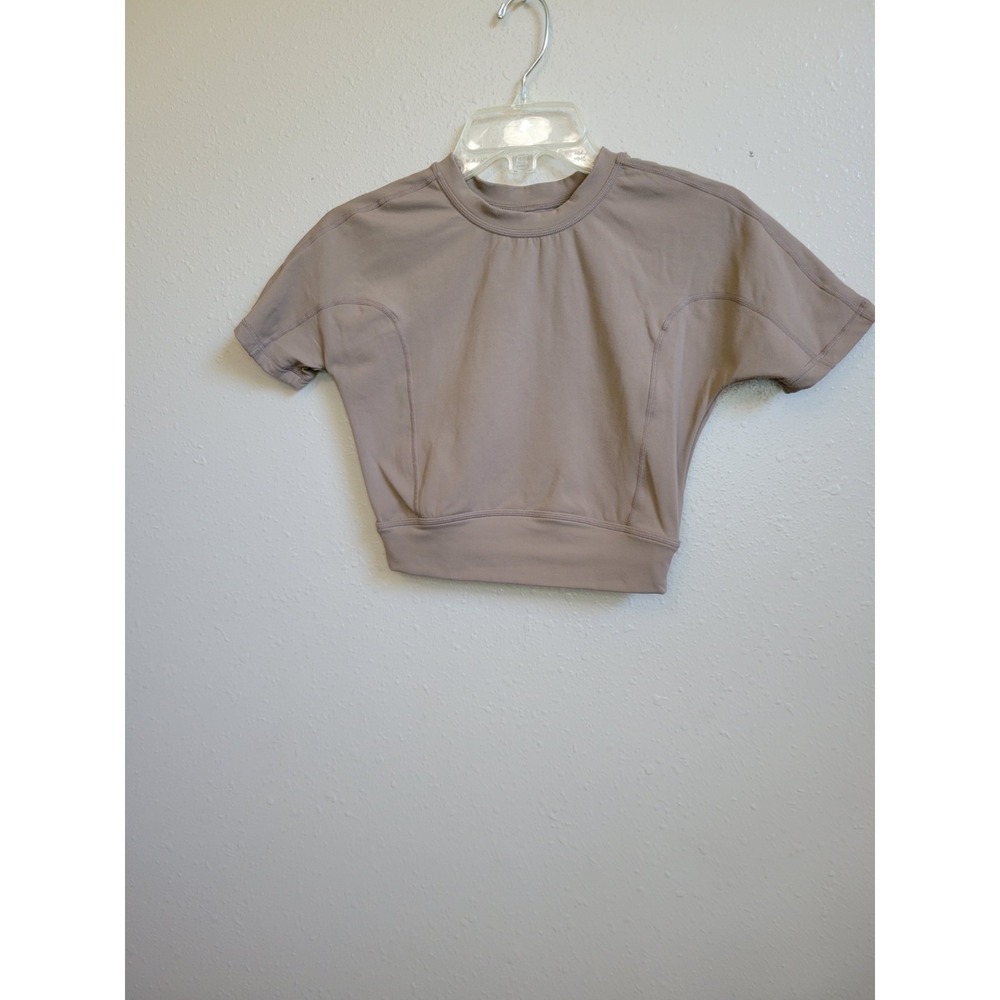 AS Revival Cropped Open Back Tee Feminine‎ Activewear Short Sleeve Small